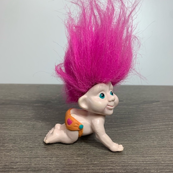 Magic Trolls Babies, Baby Troll Crawling, 3", Vintage Troll Figurine, Applause - Picture 3 of 11